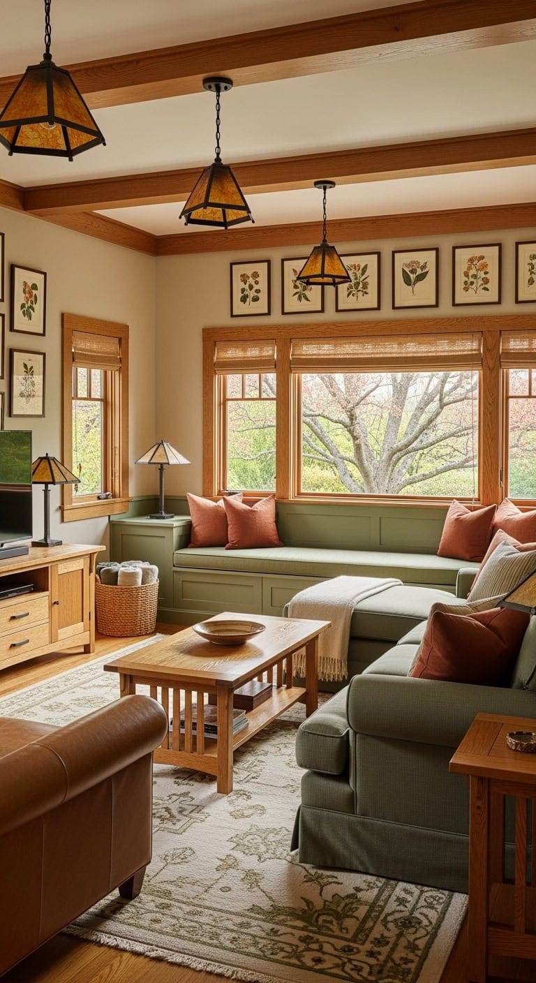 craftsman sage window seat