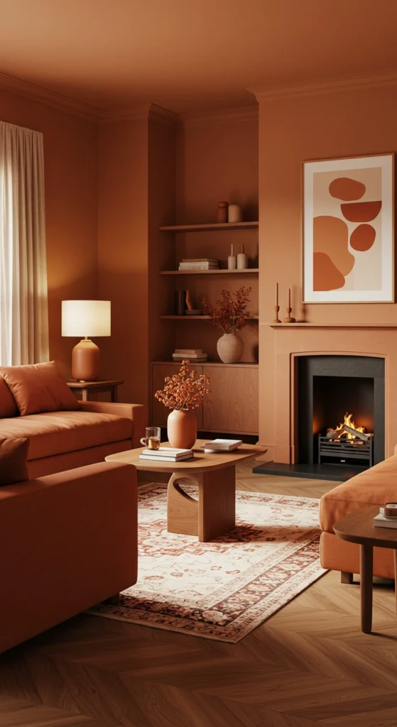 Living room with inviting fireplace