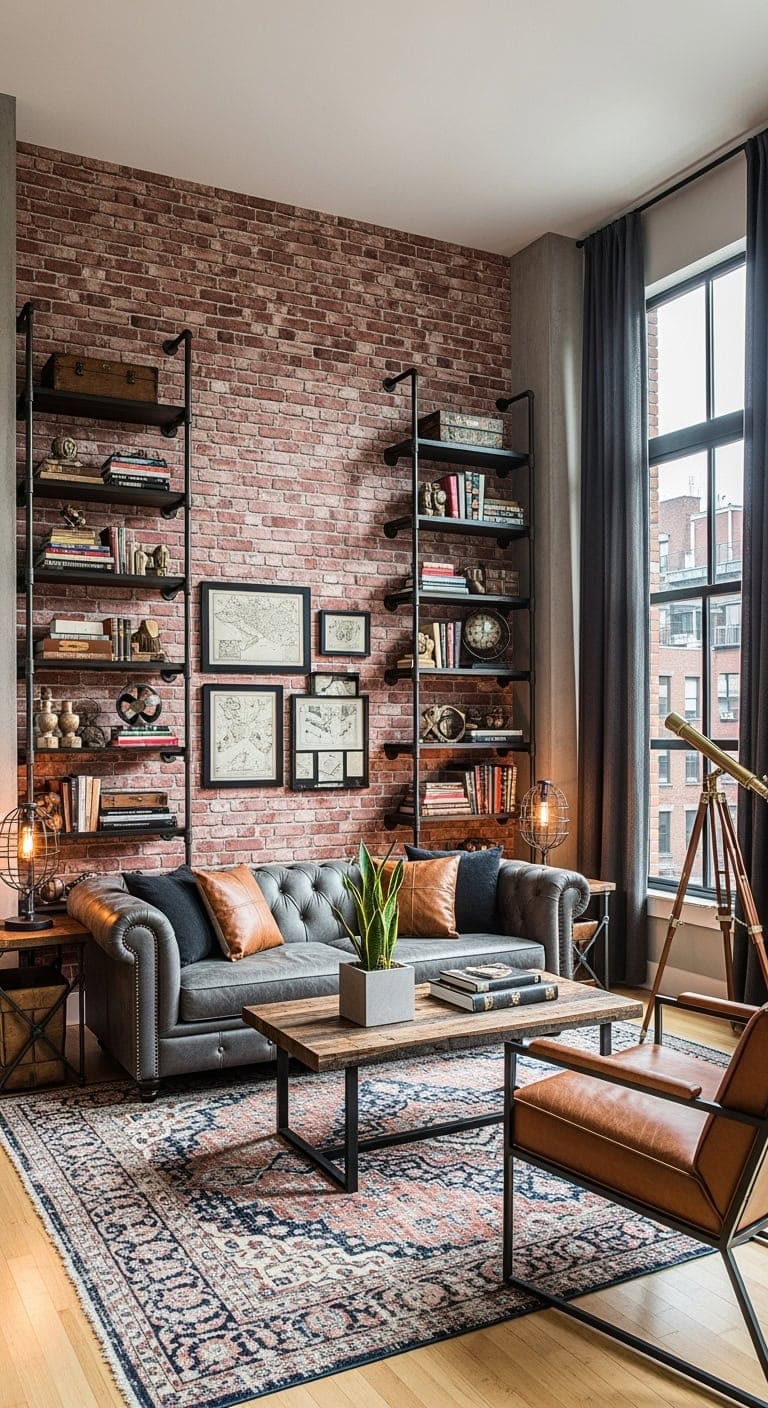 Industrial loft style living room