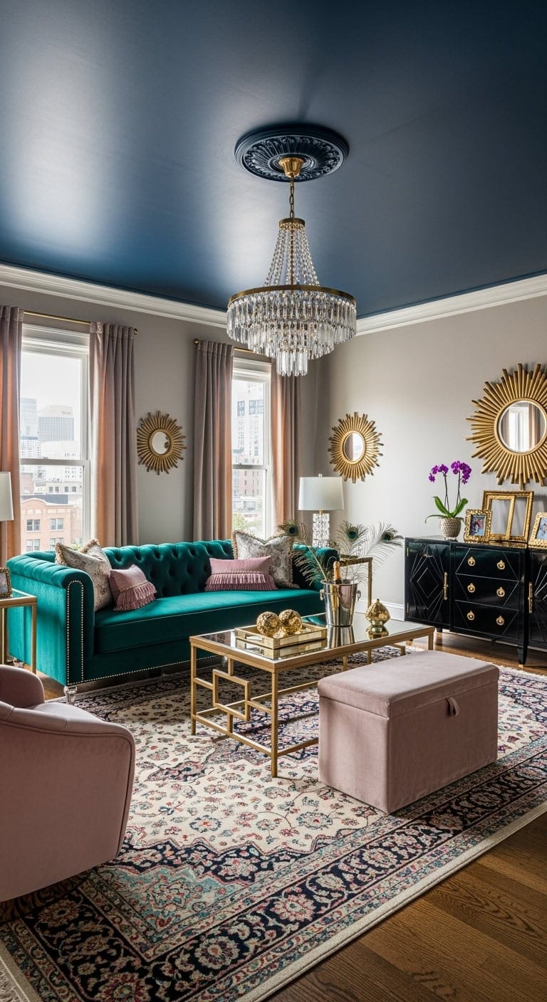 Hollywood Regency style living room