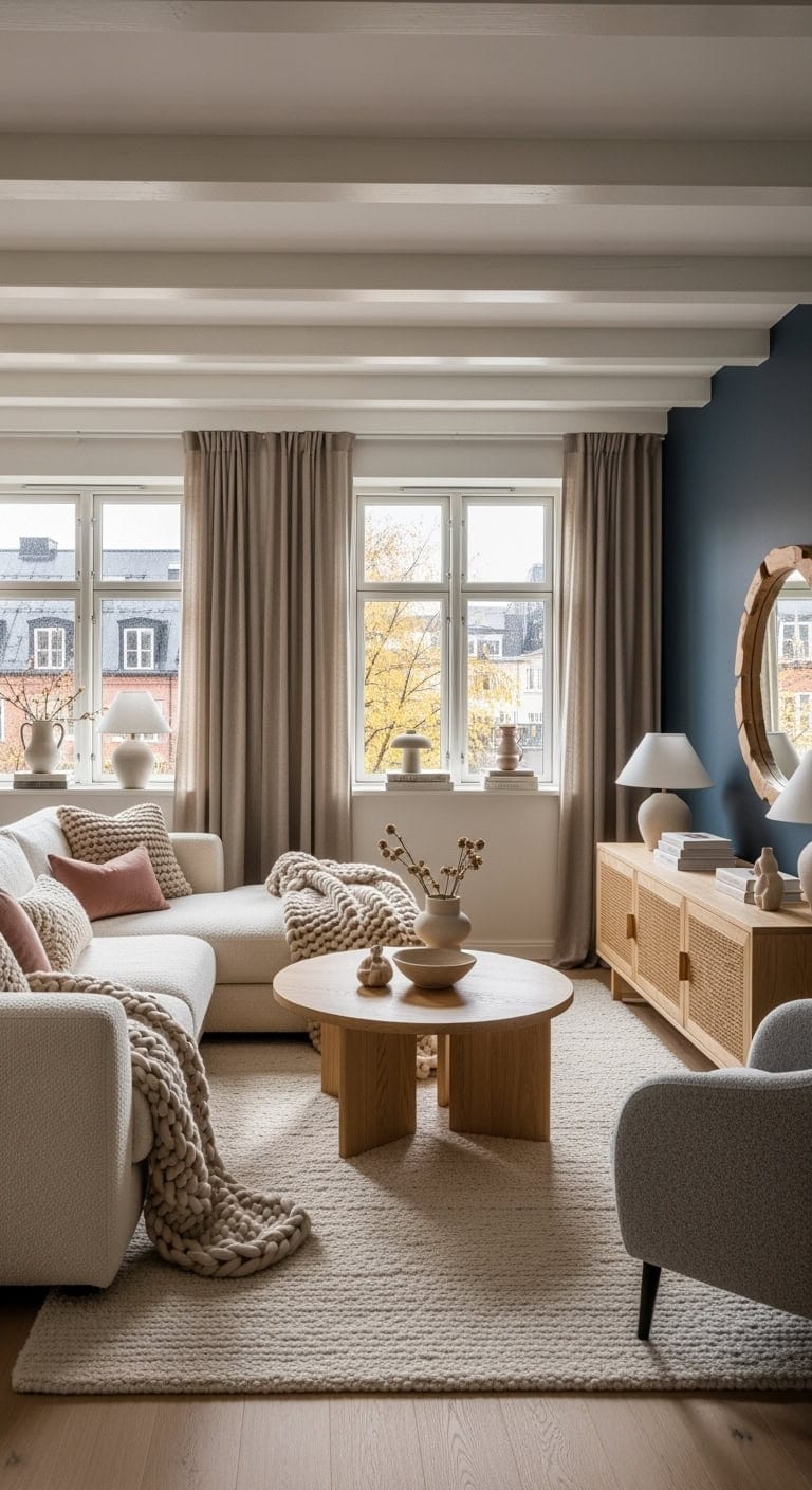 Hygge style cozy living room