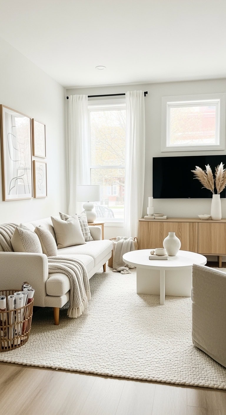 soft neutral scandinavian hygge living room