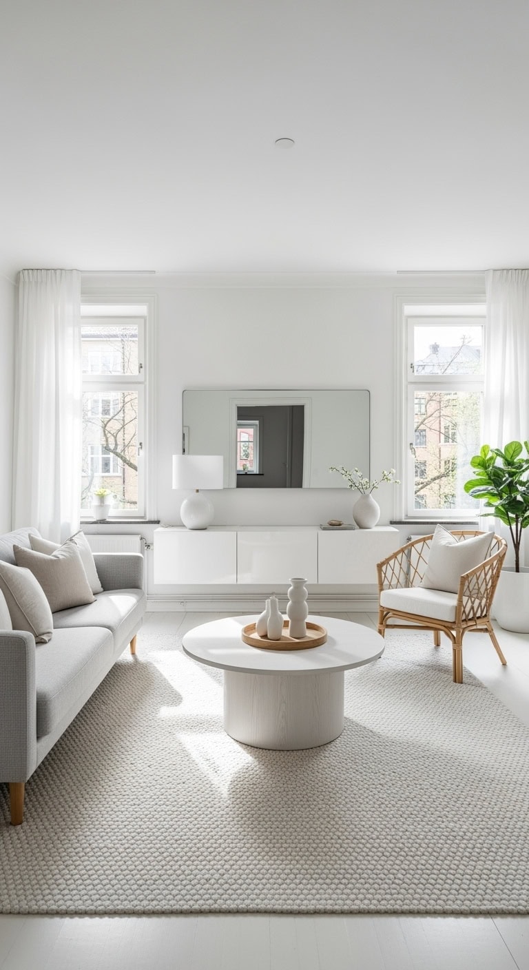 bright scandinavian minimalist living room
