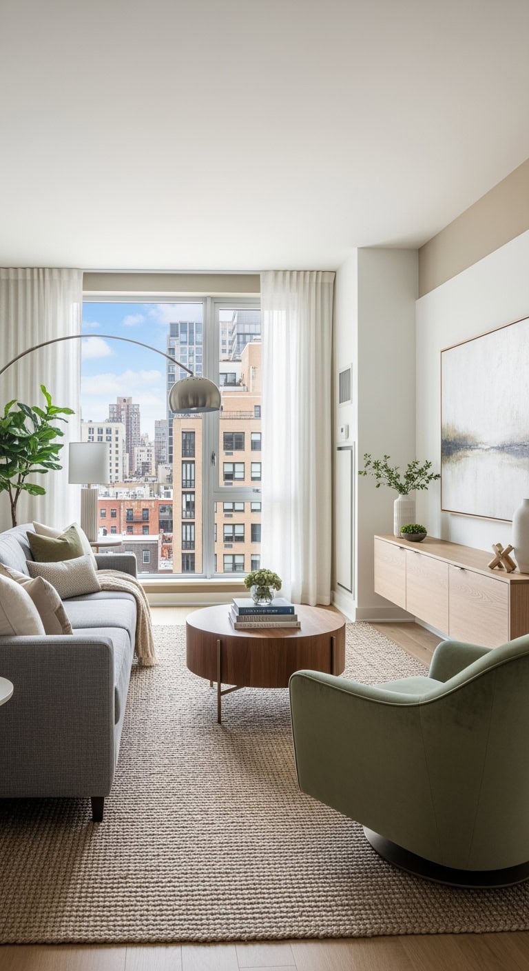 floating sofa creating zones