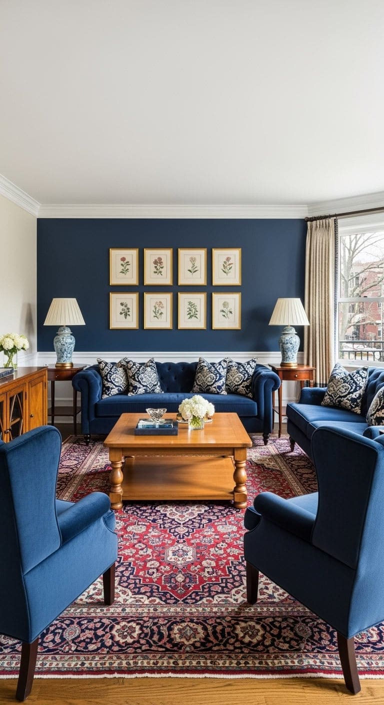 classic symmetrical living room