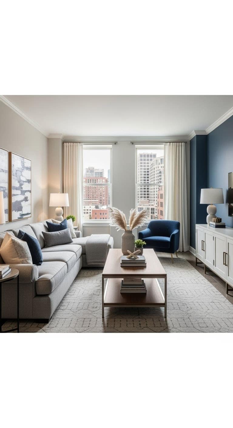 cozy sophisticated transitional living room