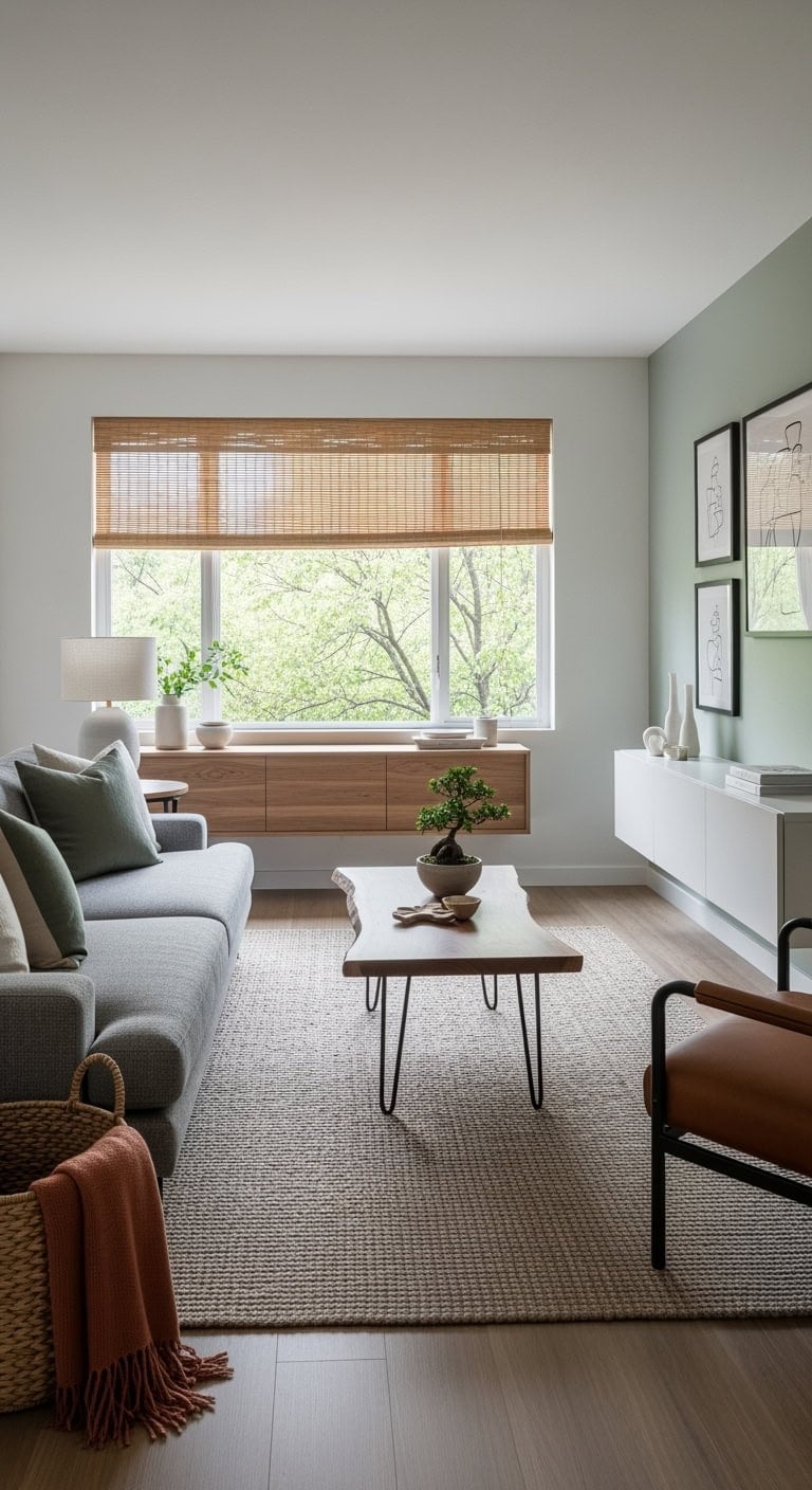 minimalist warm wood japandi style