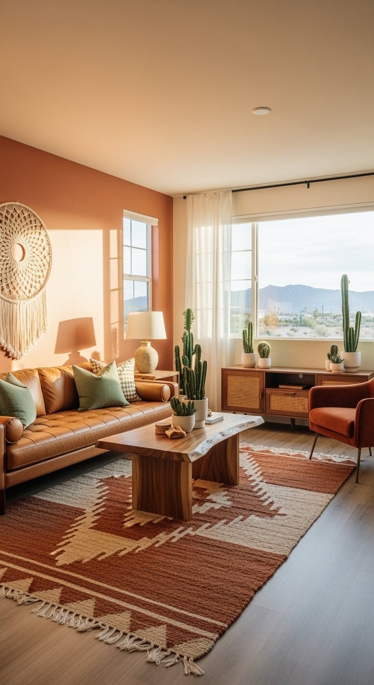 warm desert modern living room