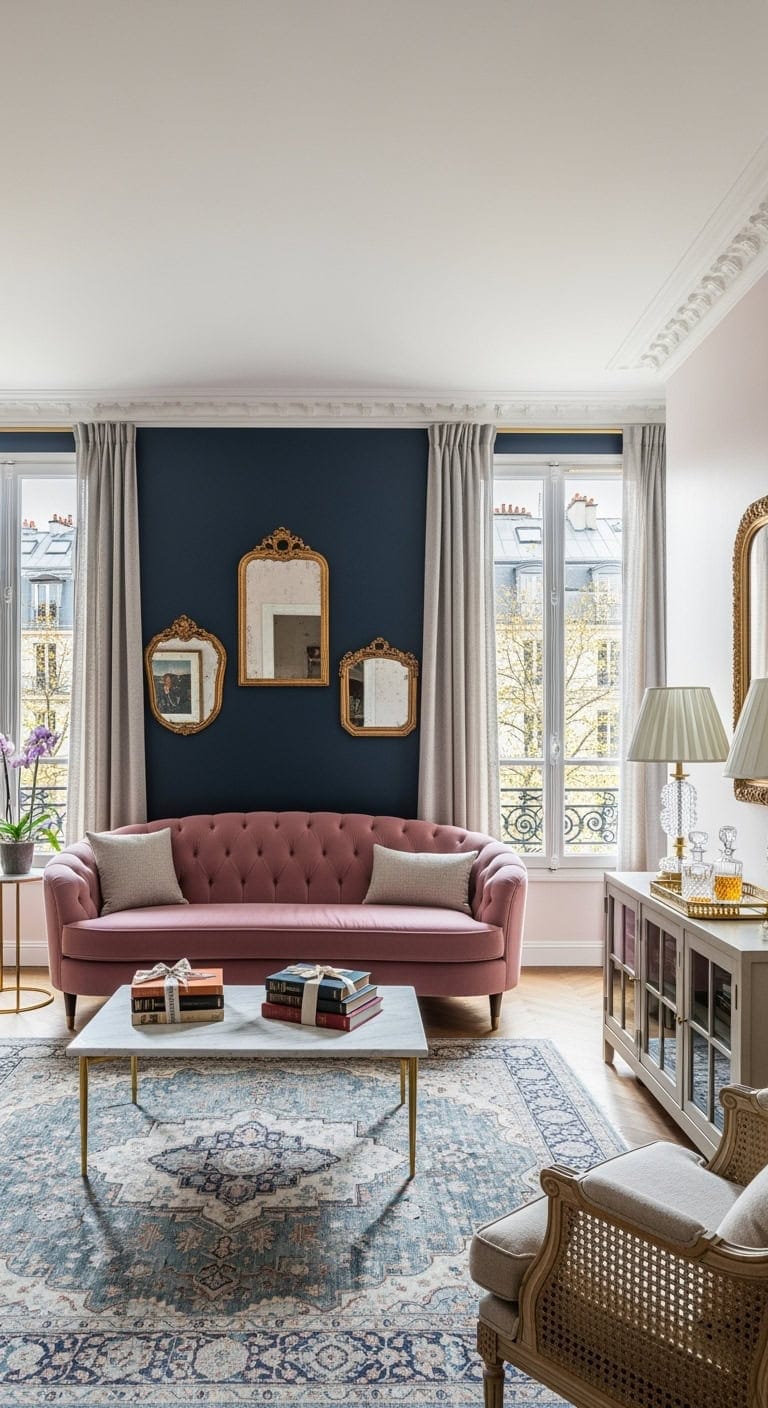 parisian vintage glam living room