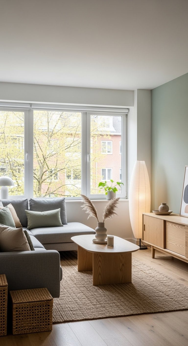 japandi minimalist warm living room