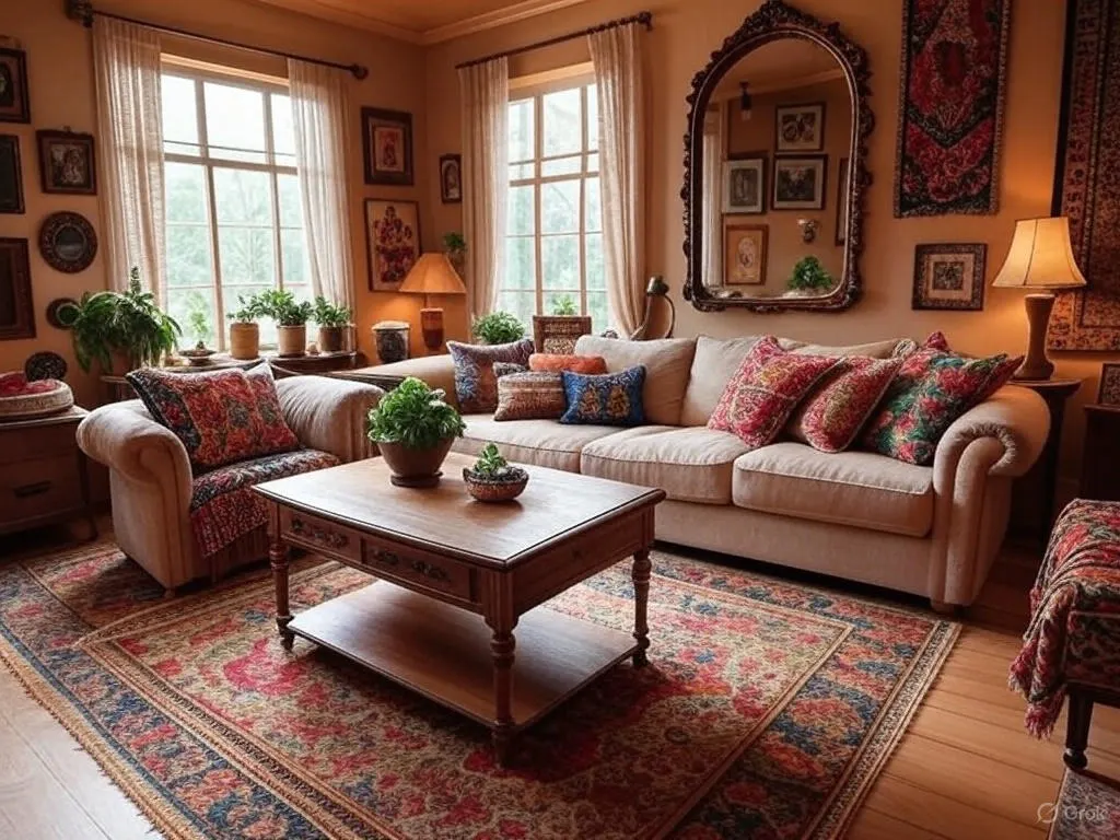 Minimalist zen living room with natural materials