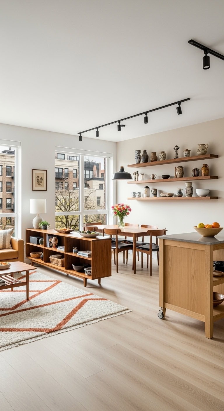 open concept cozy modern living