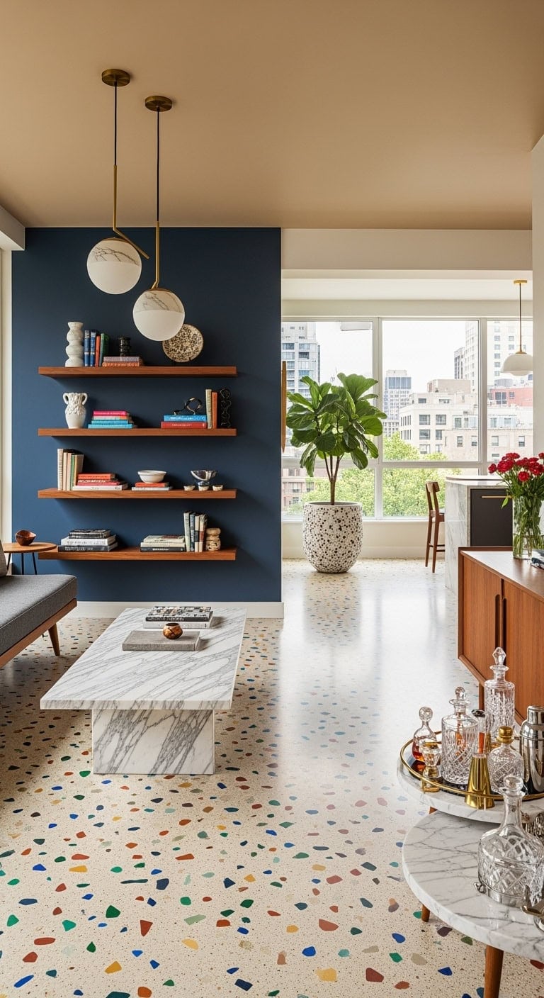 terrazzo and marble mix