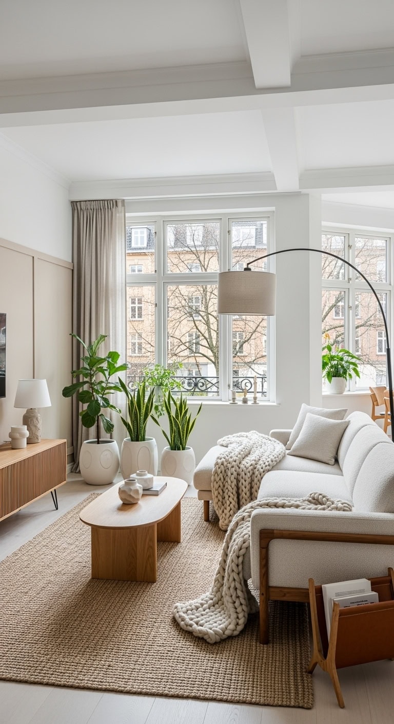 cozy minimalist scandinavian living