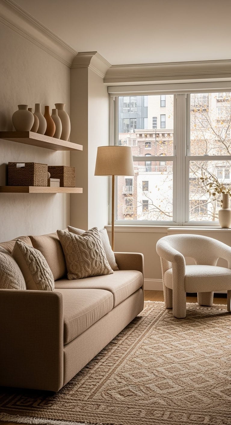 Layered warm neutral tones