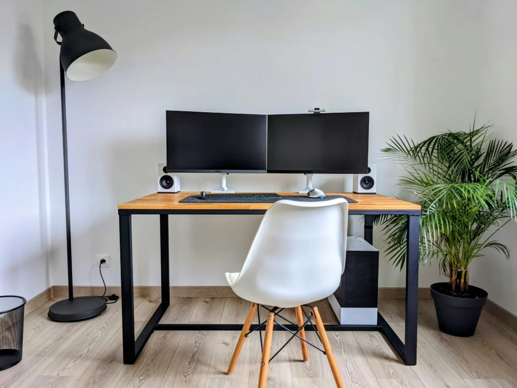 Indoor plants in minimalist office