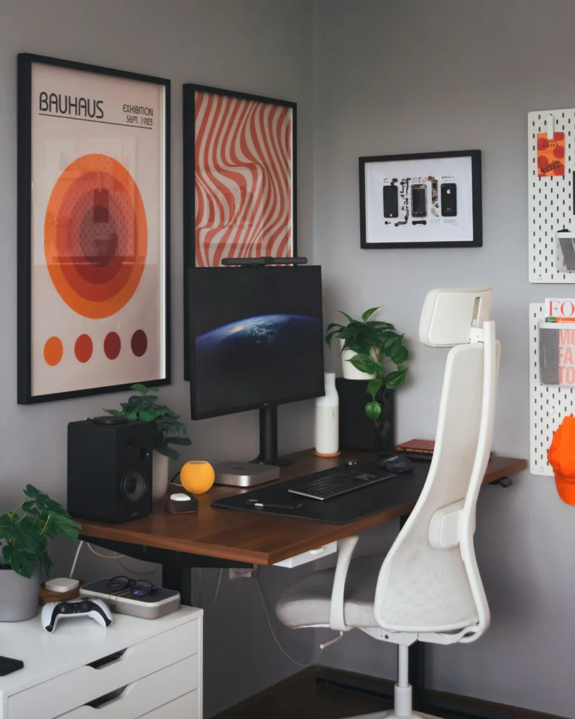 Smart technology in minimalist office