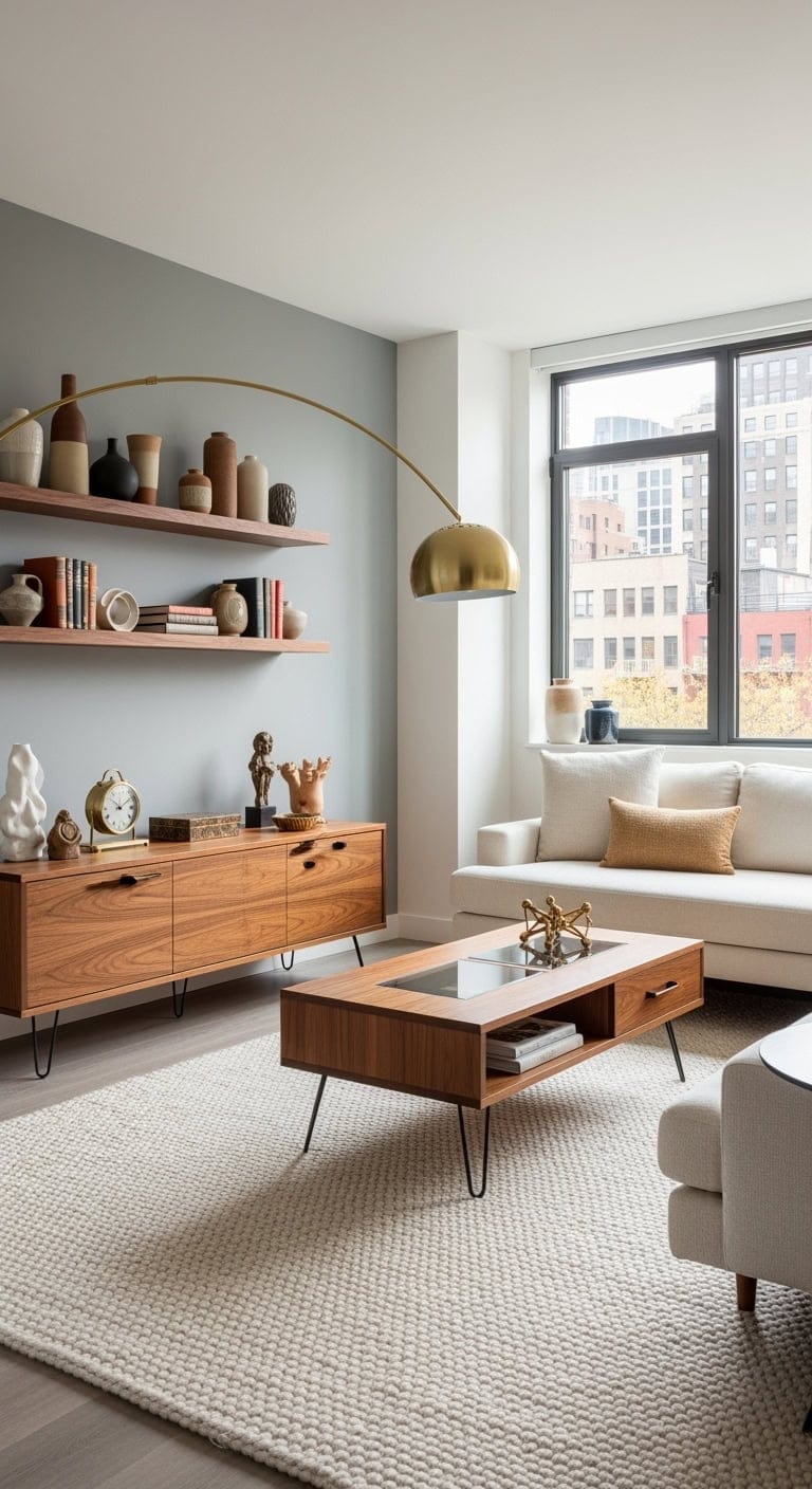 Warm walnut and ivory ambiance