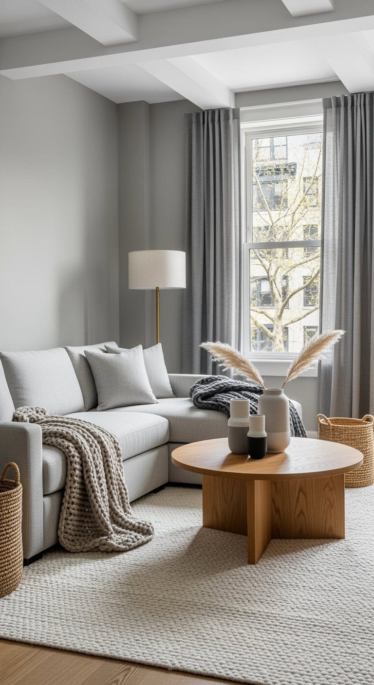 Warm gray cozy textured haven