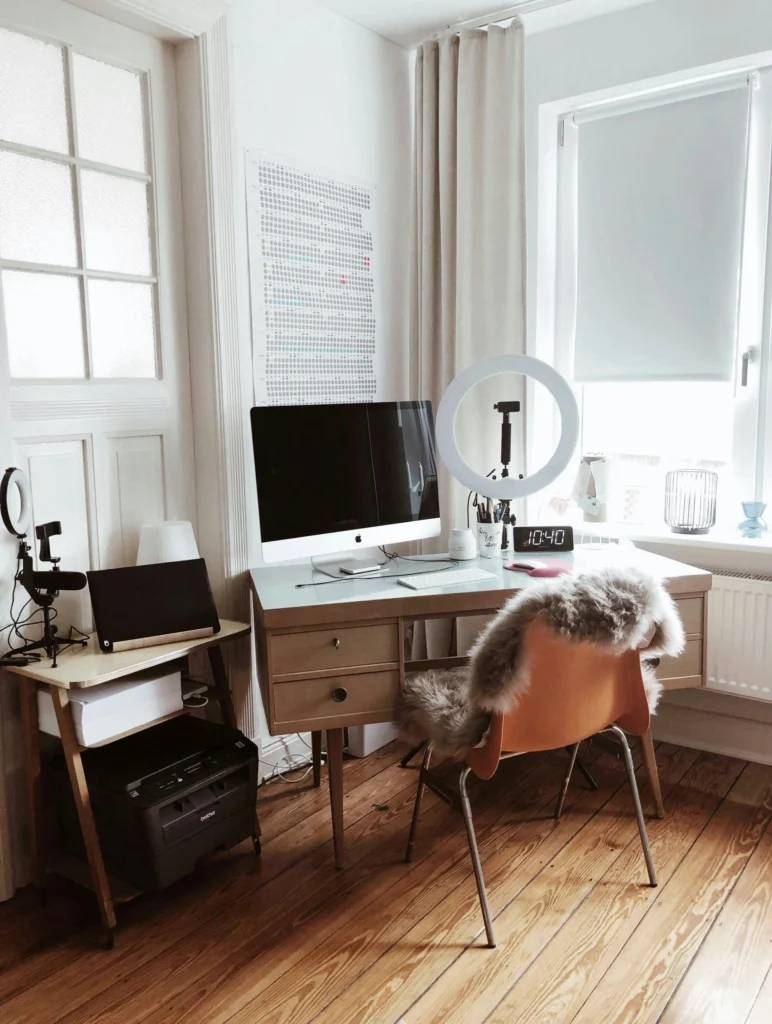 Minimalist home office workspace