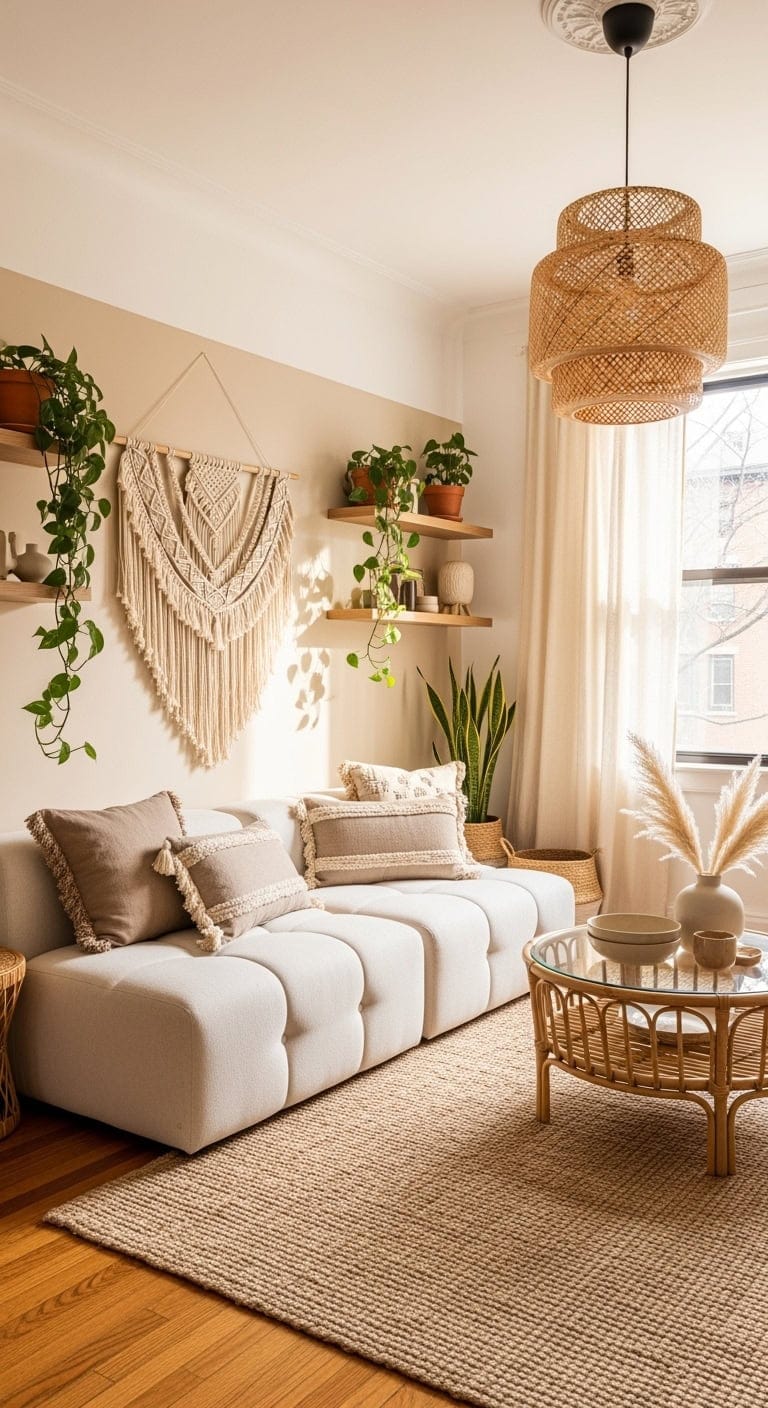 Creamy boho macramé haven