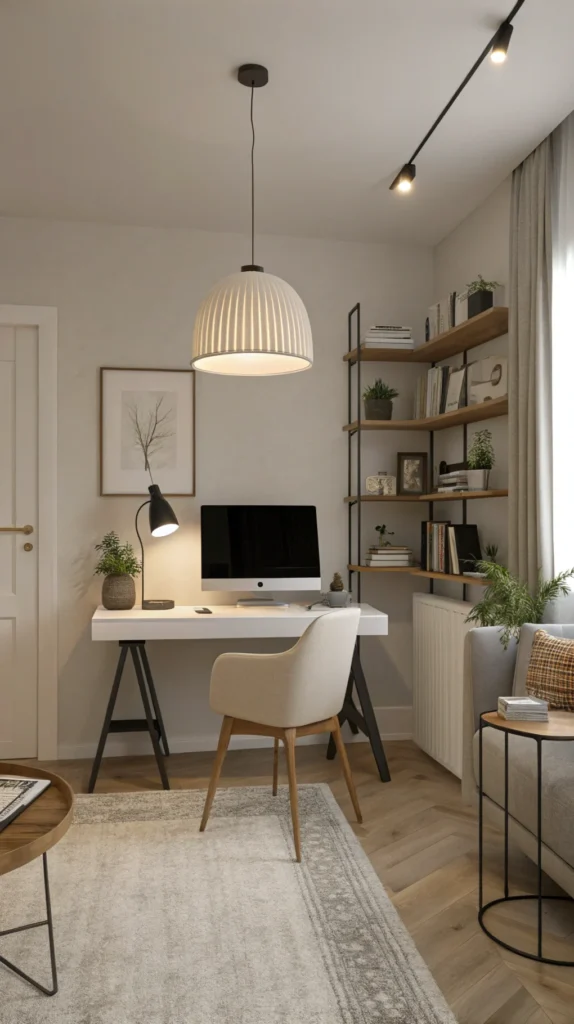 Minimalist lighting in home office