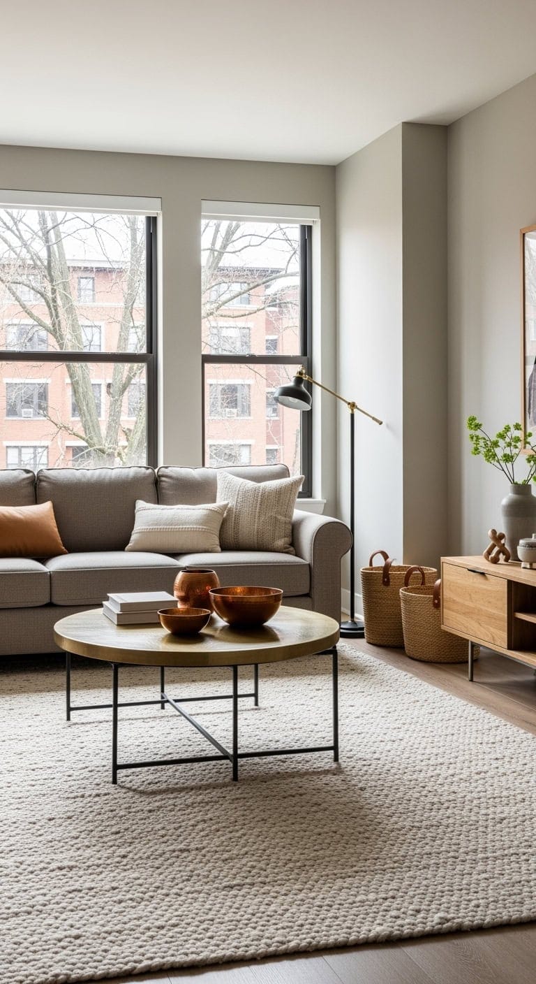 Taupe sofas with metals