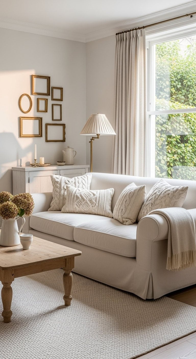 Soft ivory cottage elegance