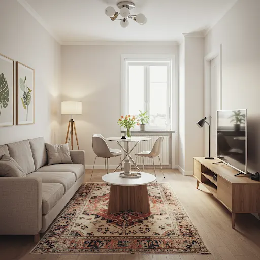 Open layout for small living rooms