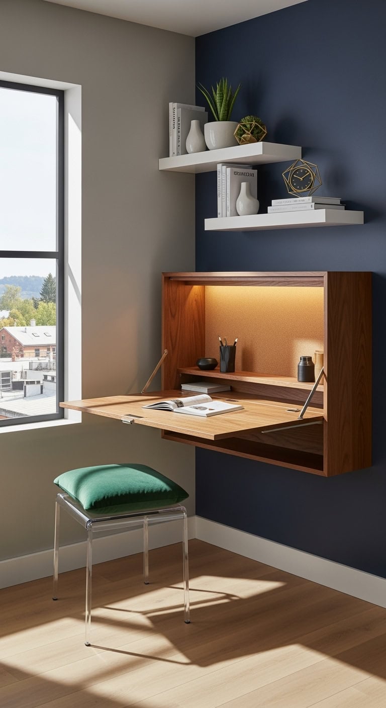 fold-away corner workspace solution