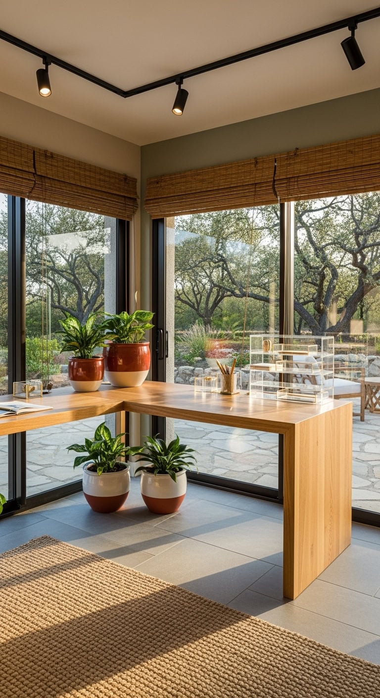 corner office with patio access