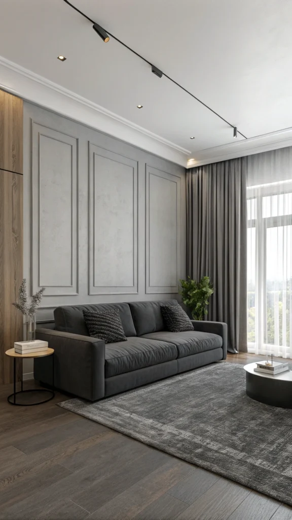 Living room with various shades of gray