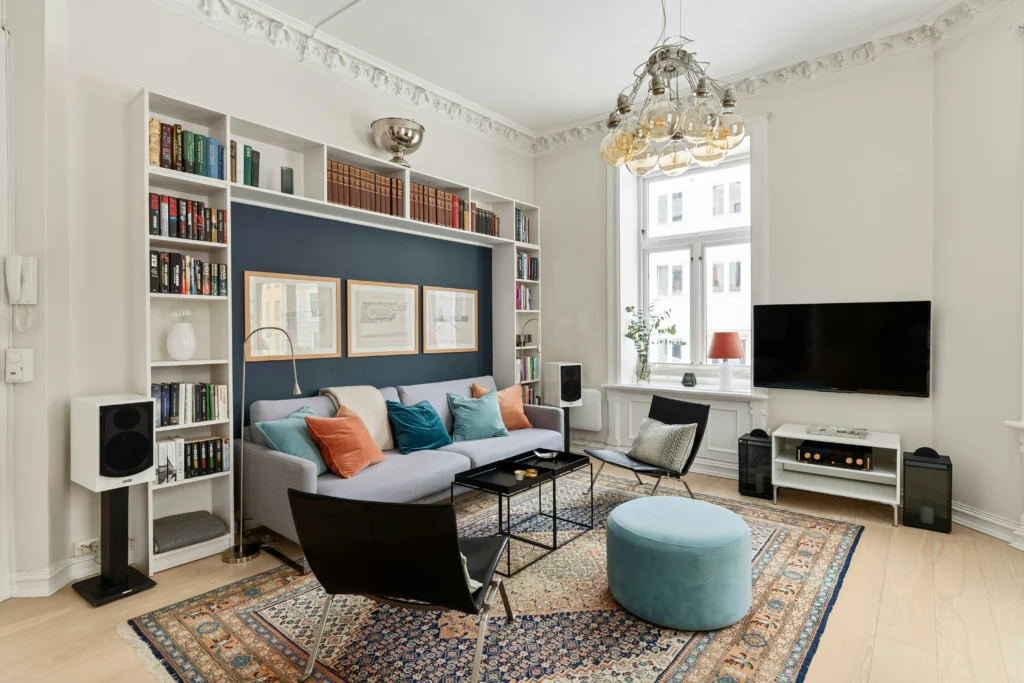 Layered textures in modern living room