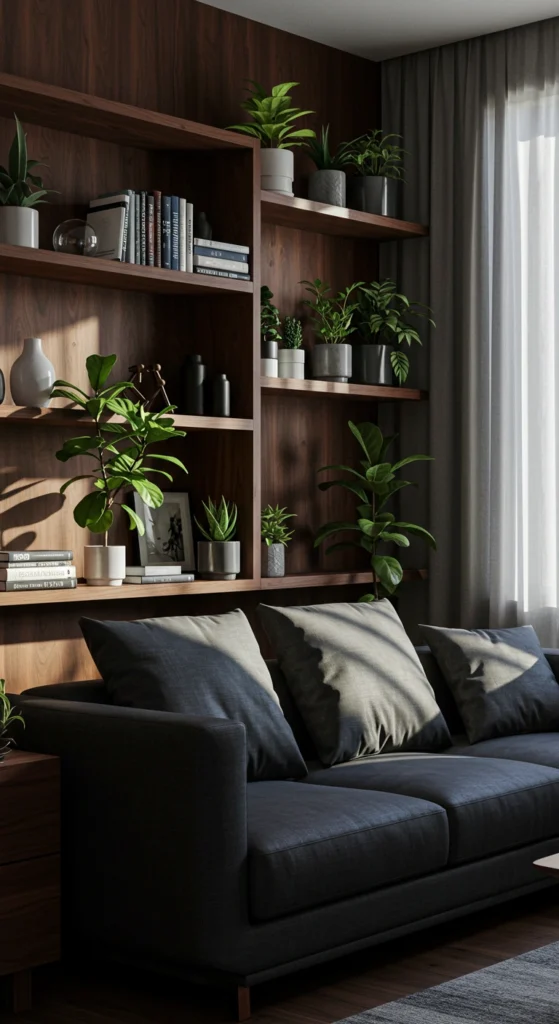 Sleek modern sofa with storage solutions