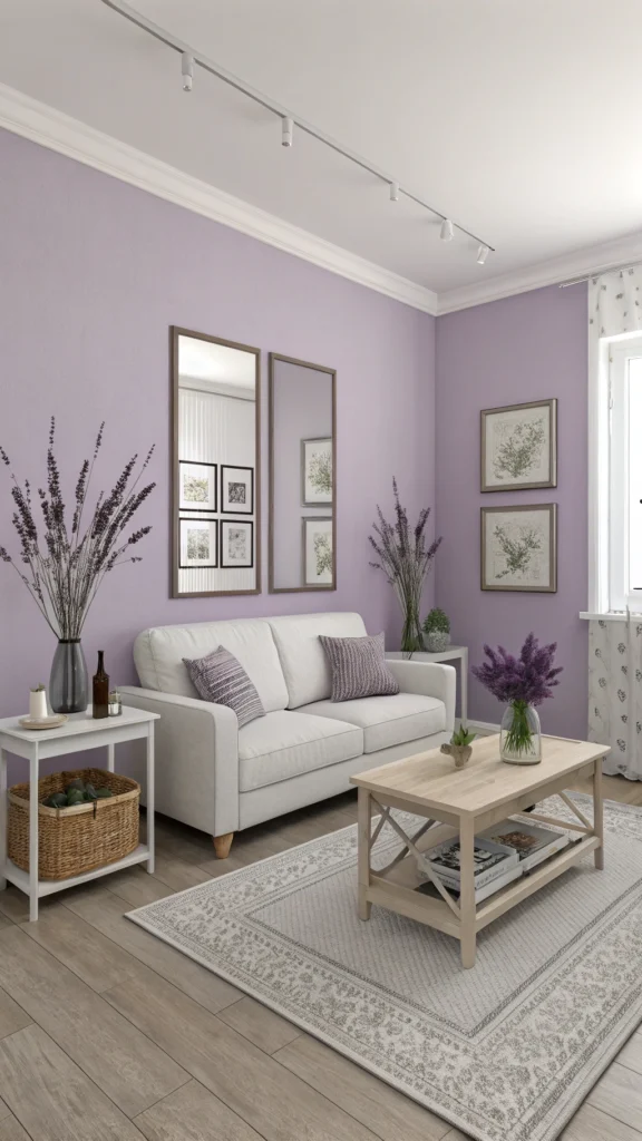 Soft Lavender Living Room