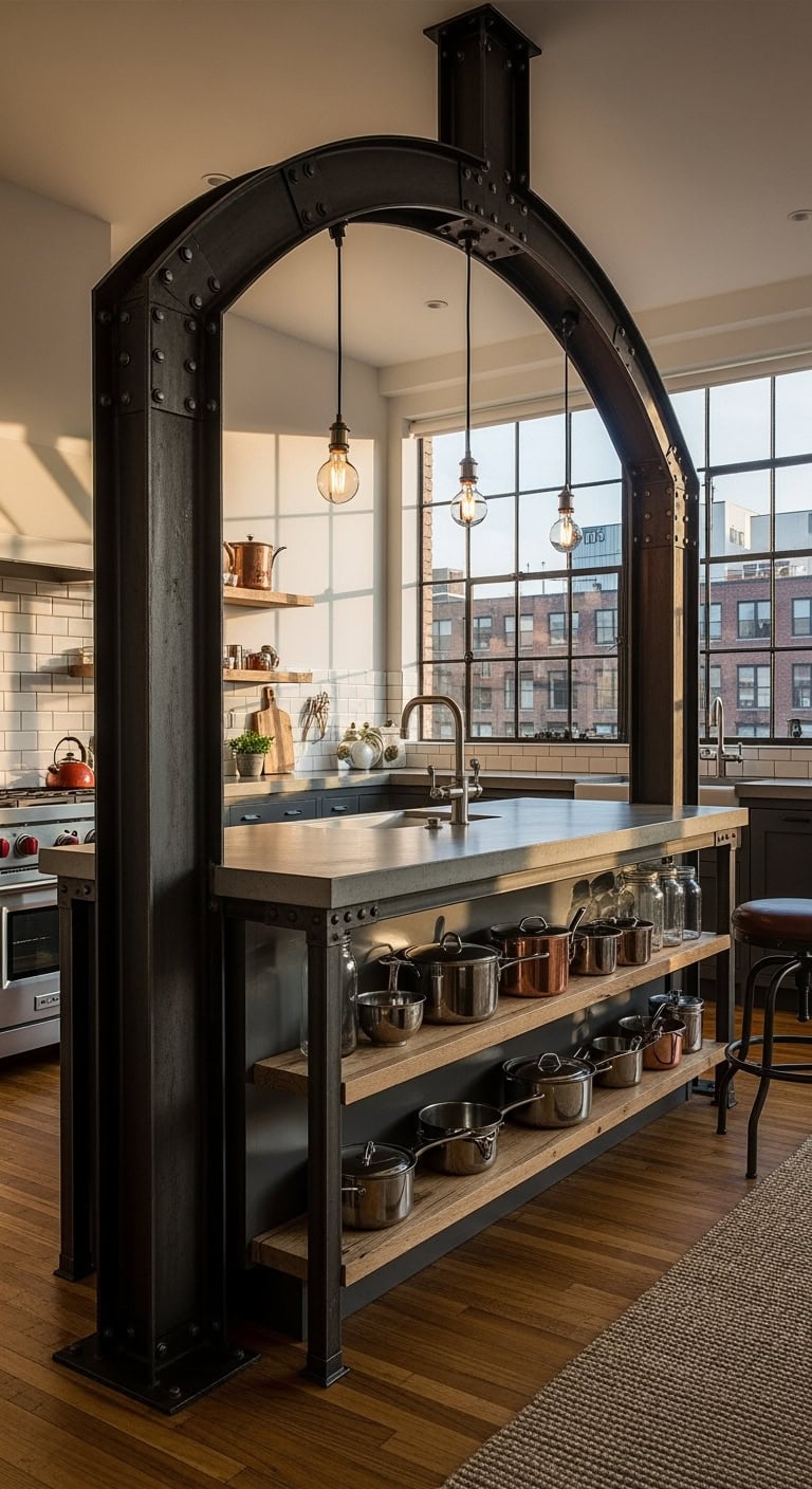 Industrial steel arch frame