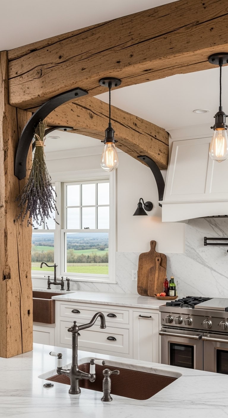 Rustic wood beam arch