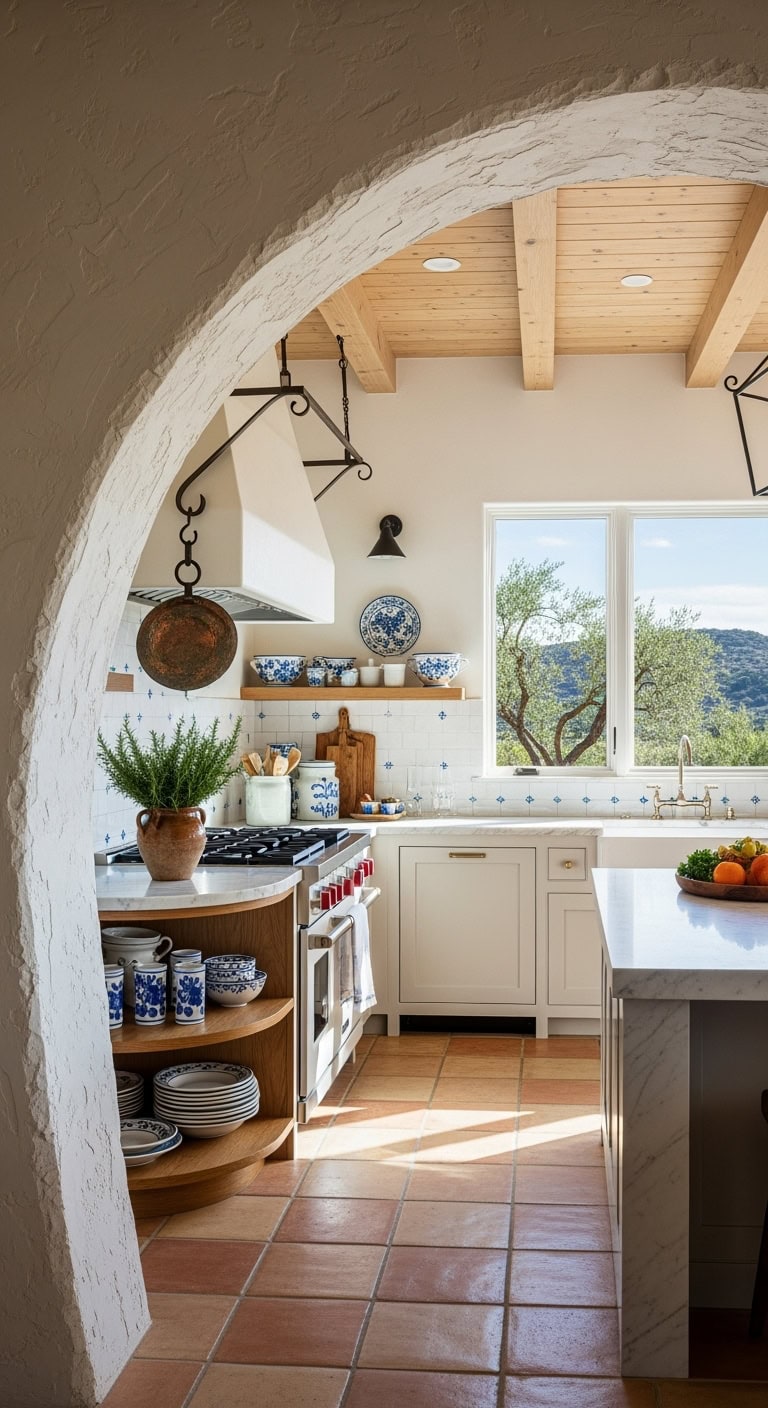 Mediterranean plaster arch