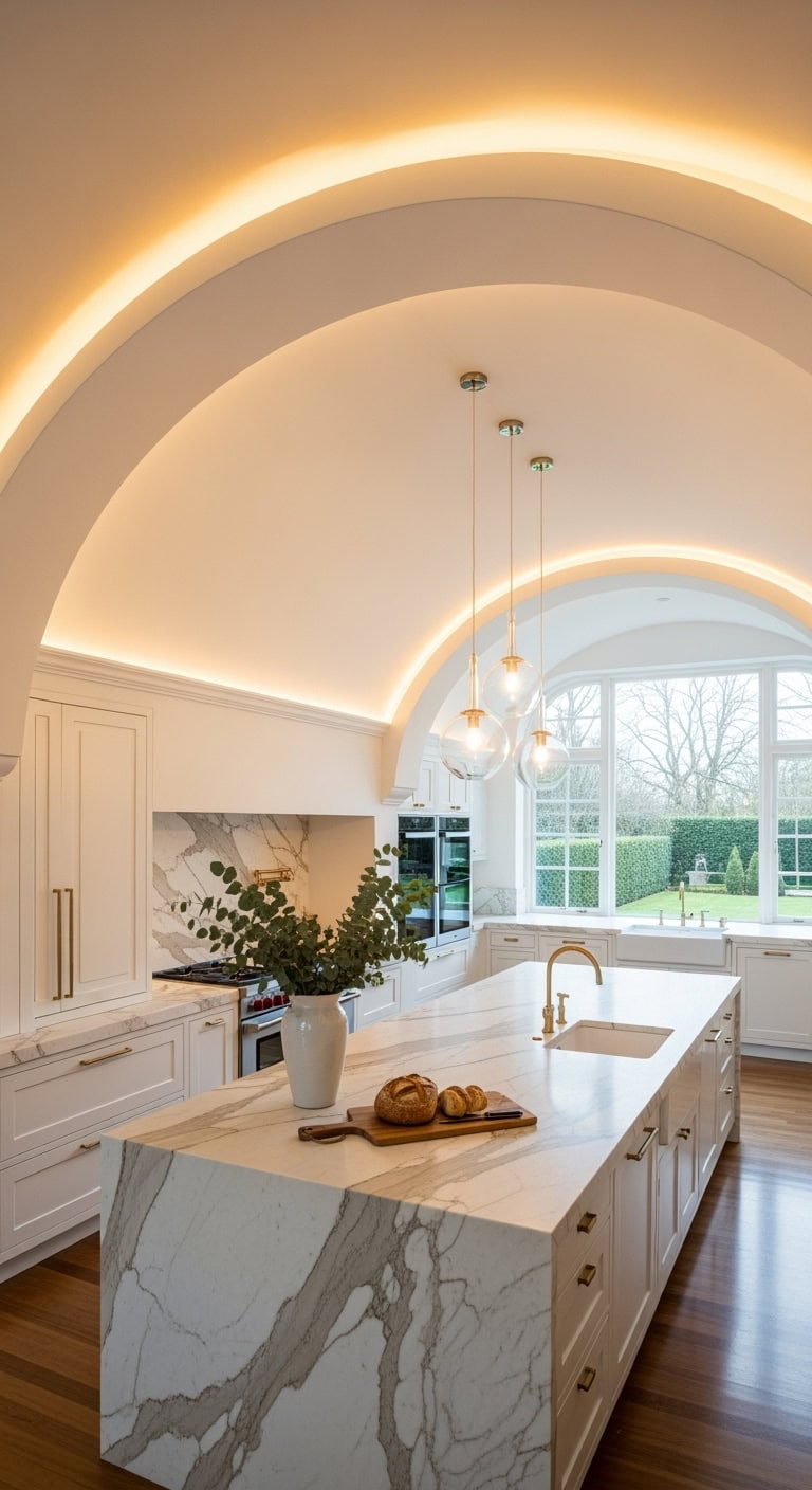 LED-lit arch ceiling
