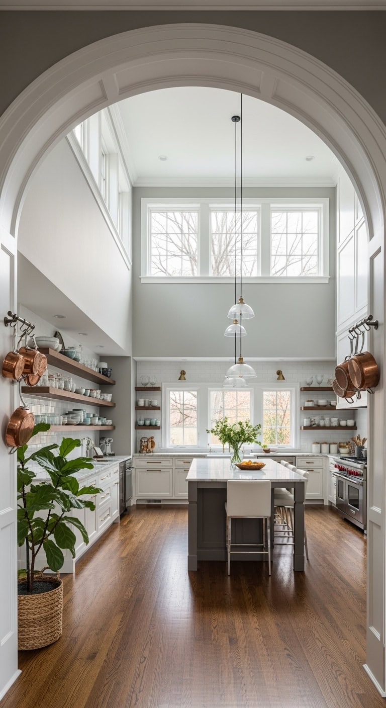 Double-height cathedral arch opening