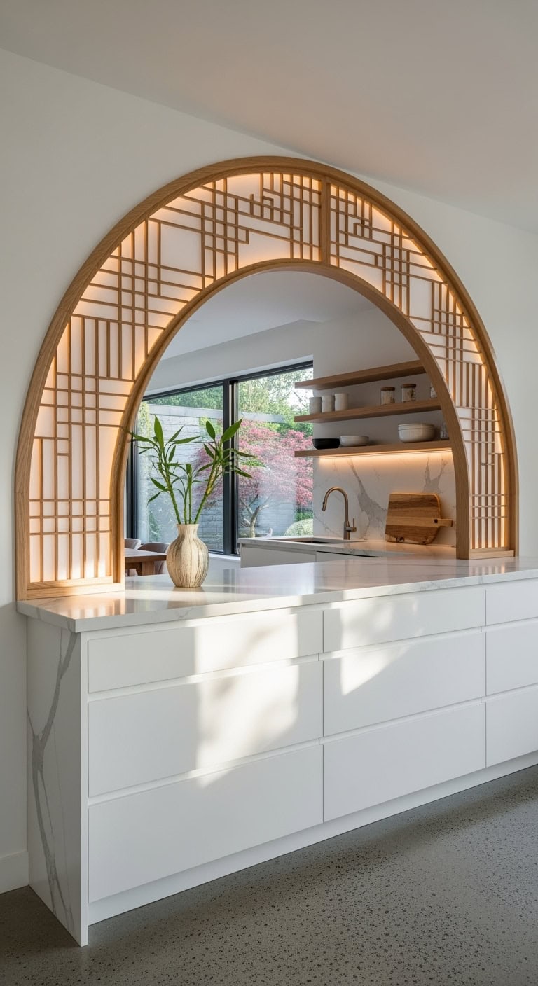 Japanese shoji screen arch
