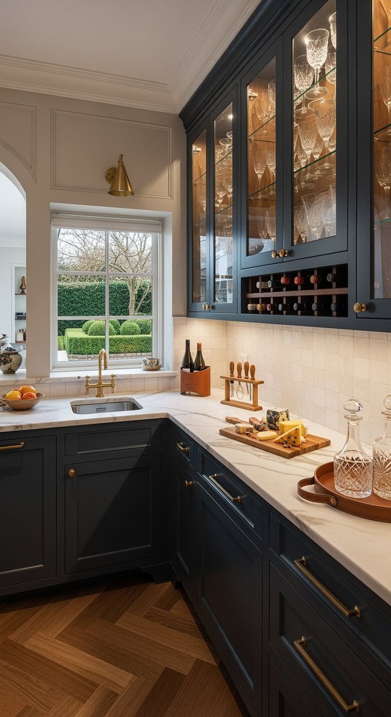 Butler's pantry with wine storage