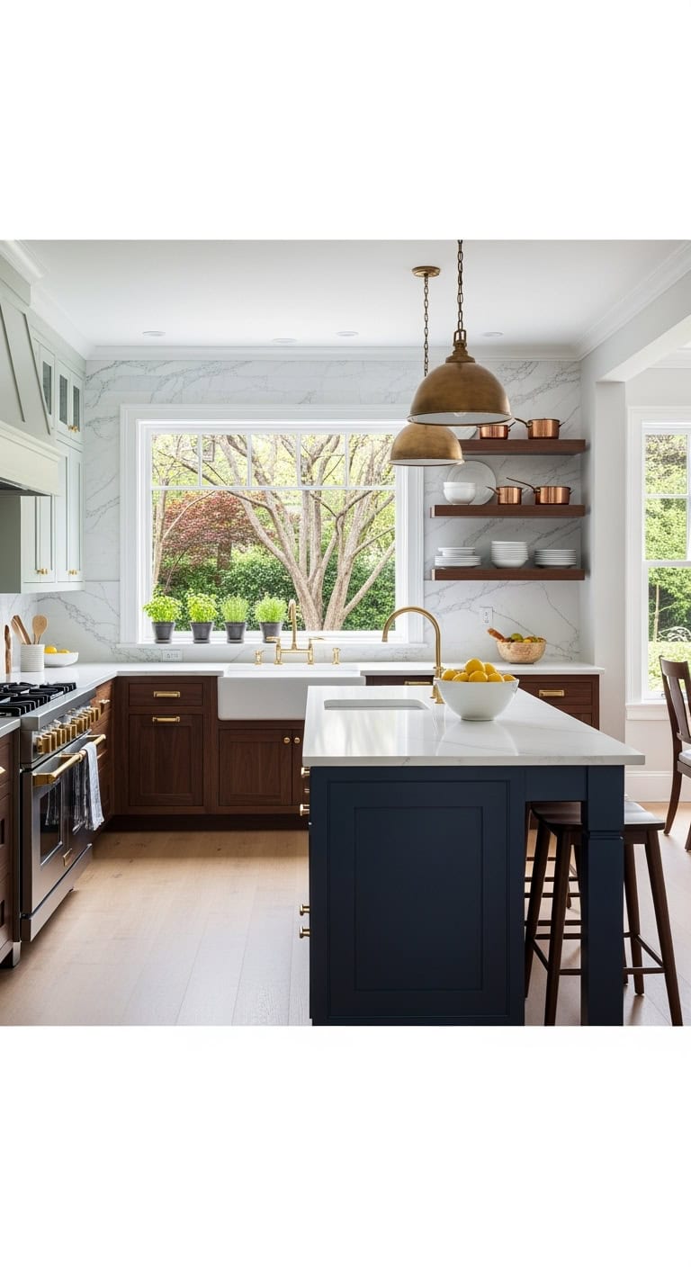 Elegant two-tone cabinet combination