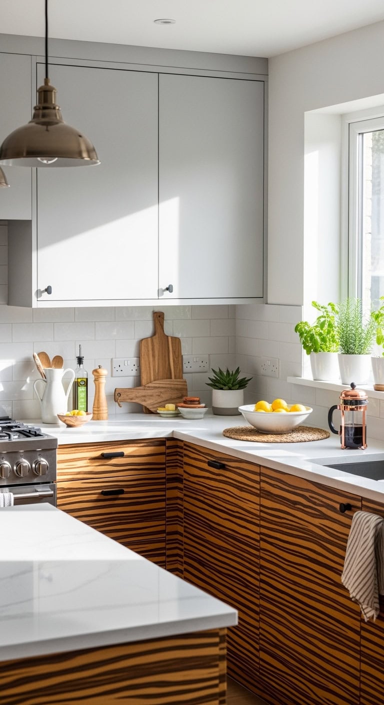 exotic zebrawood cabinet doors with striking grain