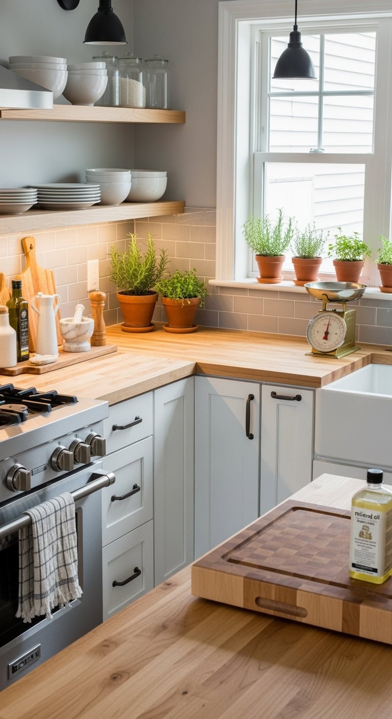 durable and inviting maple butcher block countertops