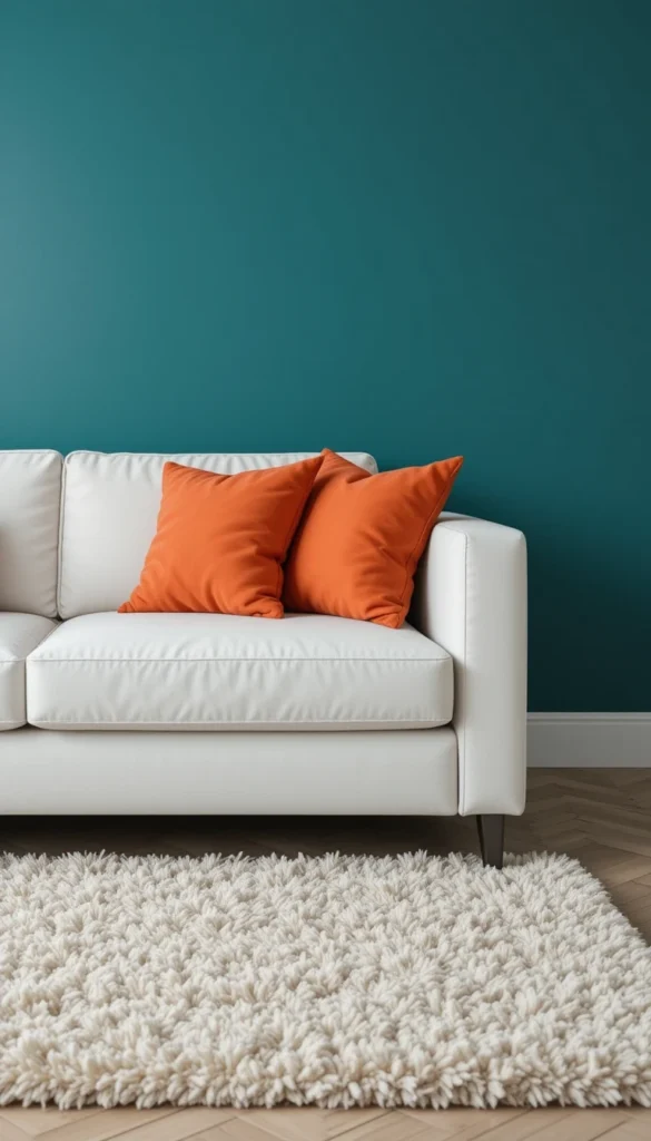 Colorful living room accents