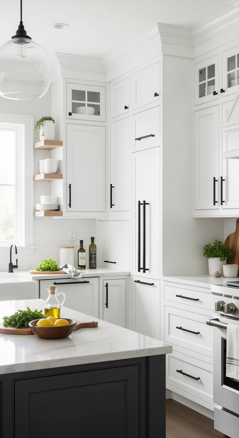 modern kitchen with matte black hardware