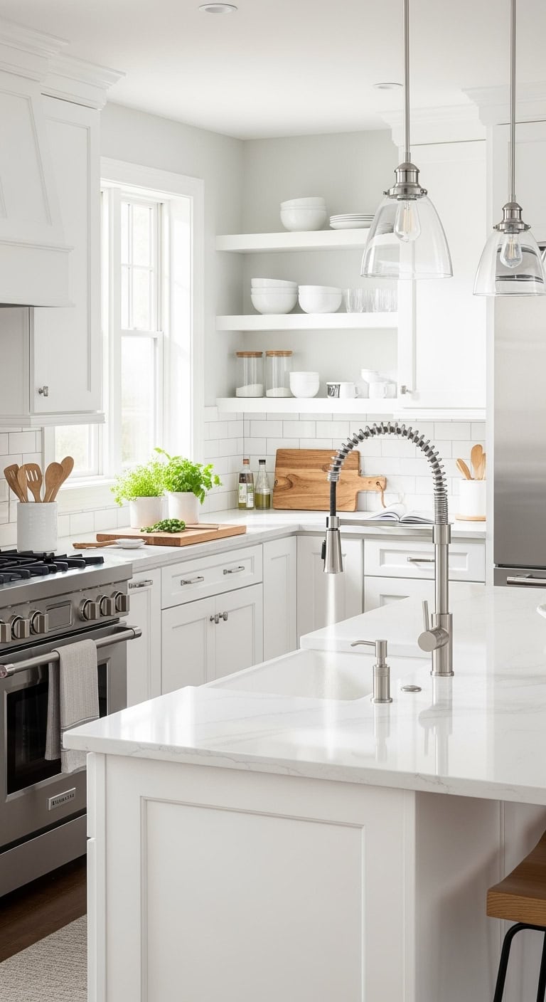 minimalist brushed nickel kitchen faucet