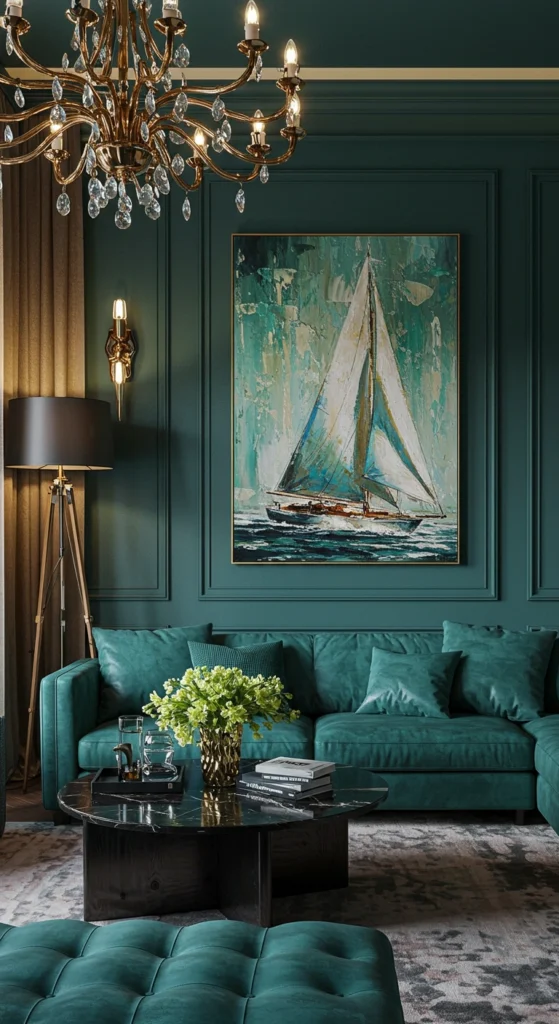 Elegant chandelier and ambient lighting