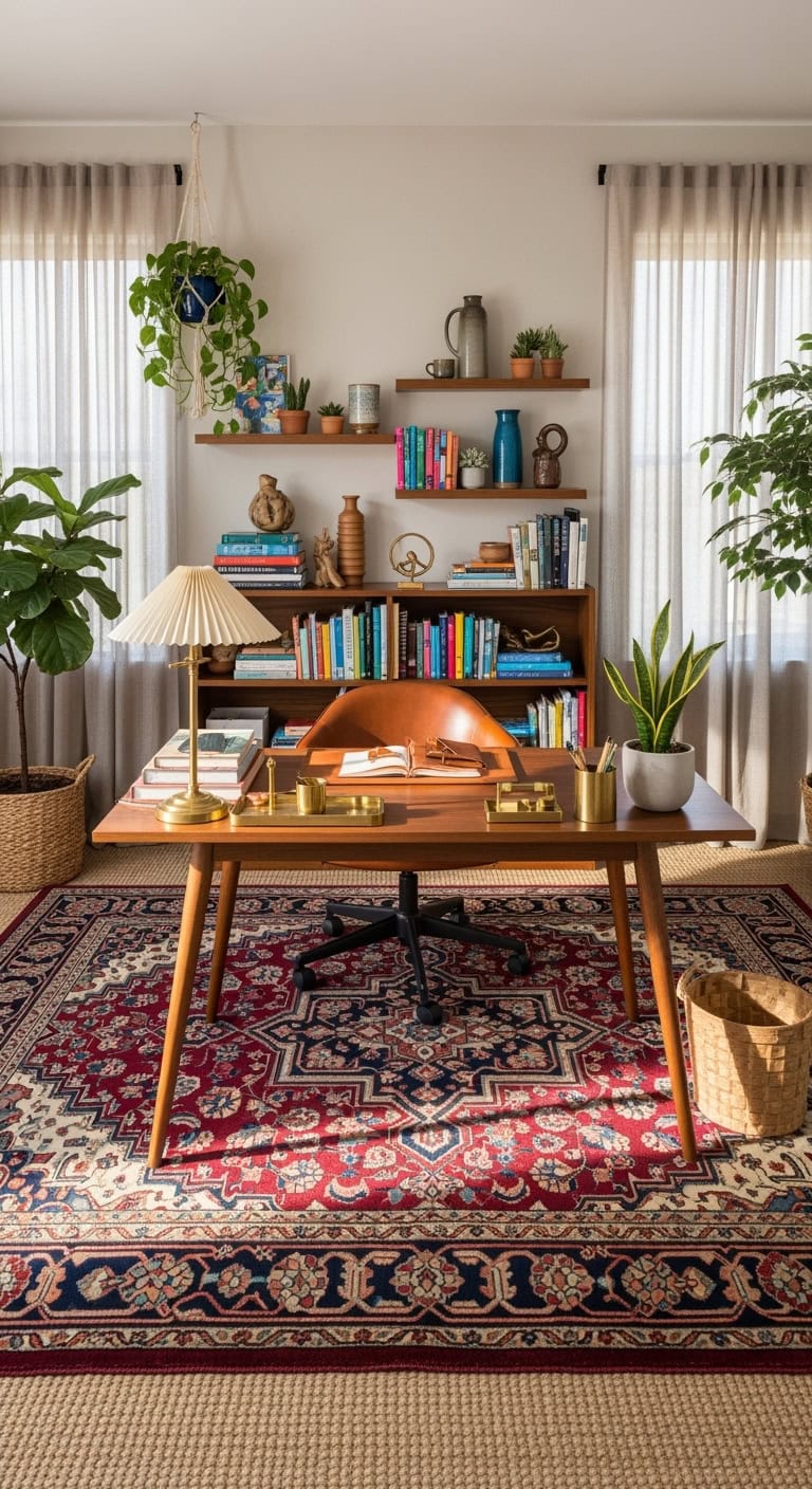 rich Persian rug in office